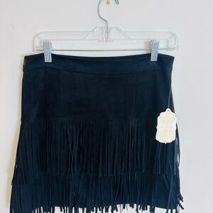 Altar'd State Black Mini Fringe Skirt